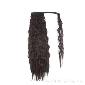 High temperature fiber health easy material ponytail long curly human hair